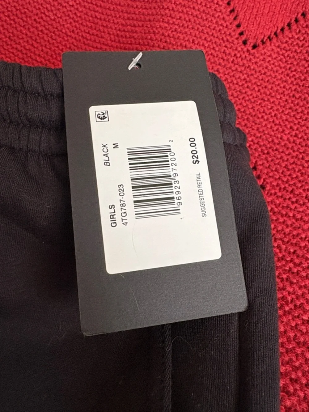 NWT Girls Converse Black Logo Fleece Sweatpants size M